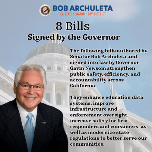 8 Bills signed by the Governor
