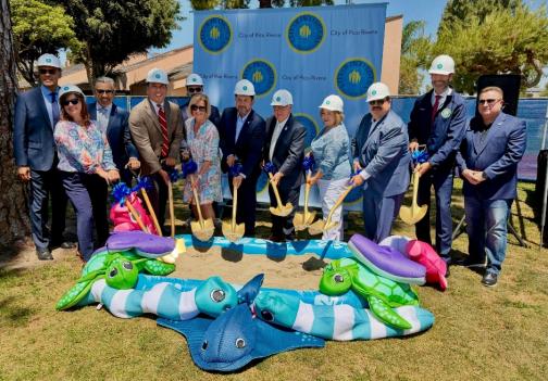Senator Bob Archuleta is pictured with County, State and City of Pico Rivera officials at the groundbreaking Smith Park Aquatic Center Renovation Project.