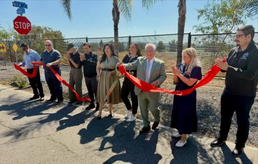 Senator Bob Archuleta is pictured City of Montebello officials at the ribbon-cutting ceremony of the Rio Hondo Coastal Spreading Grounds Fence Replacement Project.