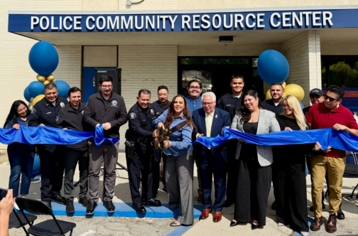 Senator Bob Archuleta is pictured with City of Montebello and Montebello Police Department officials at the new Police Community Resource Center.