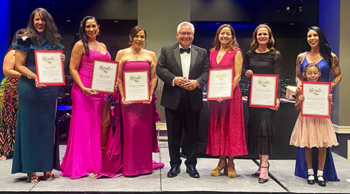 Senator Archuleta presents certificates of recognition to honorees at the 4th Annual Chingona Community Awards and Scholarship Gala.